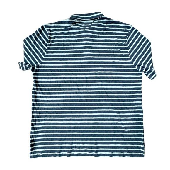 Faherty Isle Polo Short Sleeve Shirt Mens Large Green Blue Striped XXL New - Picture 3 of 8